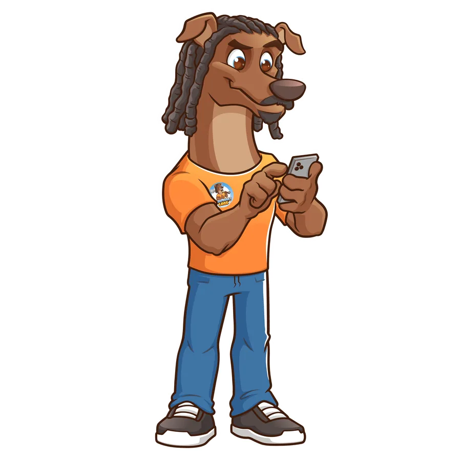 Mascot with service phone