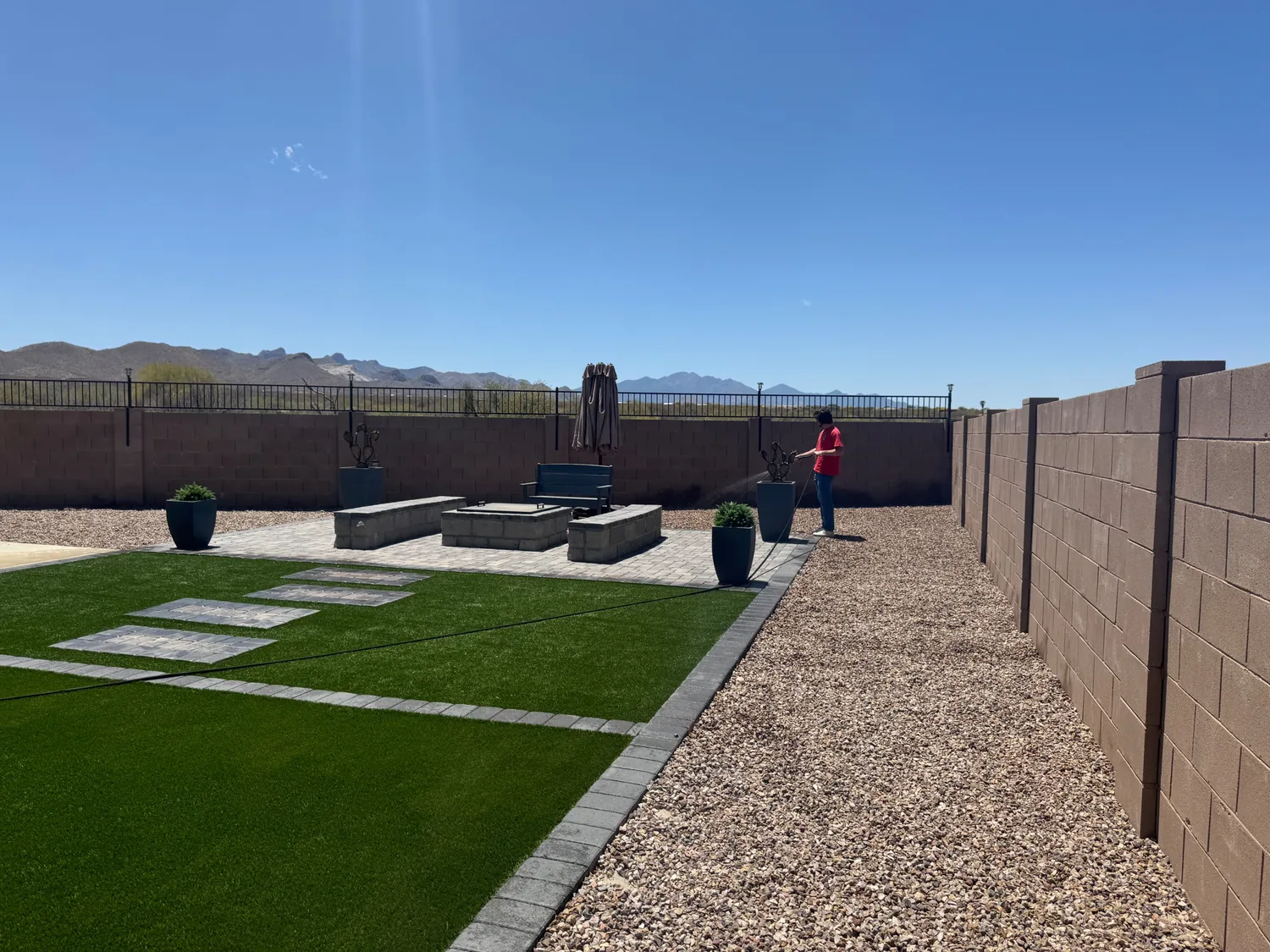 Clean Tucson family backyard after dog poop cleanup